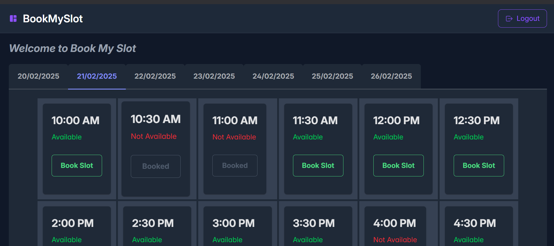 Slot Booking App